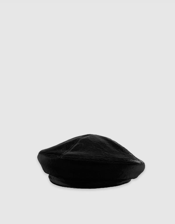 Vegan Leather Beret