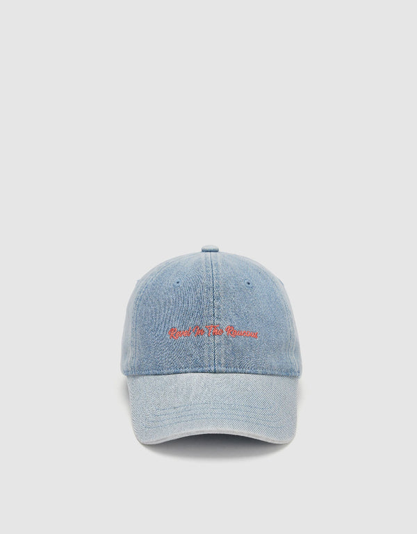 Letter Embroidered Denim Baseball Cap