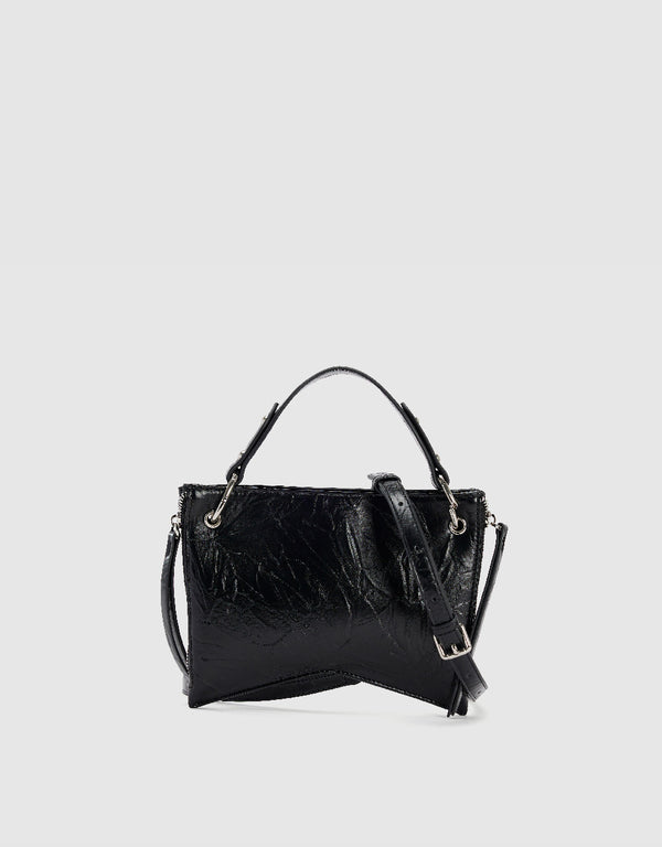 Embossed Vegan Leather Shoulder Bag