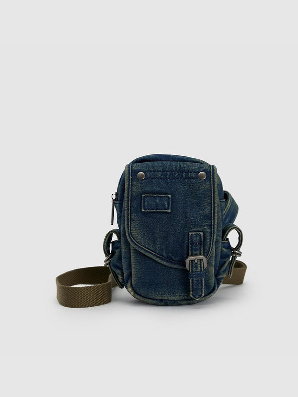 Denim Crossbody Bag With Earphone Case