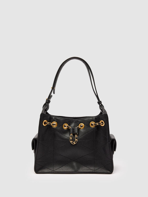 Vegan Leather Chain Detail Shoulder Bags