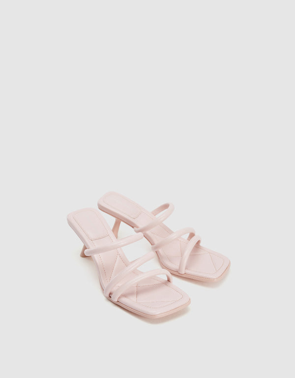 Heeled Square Toe Slippers