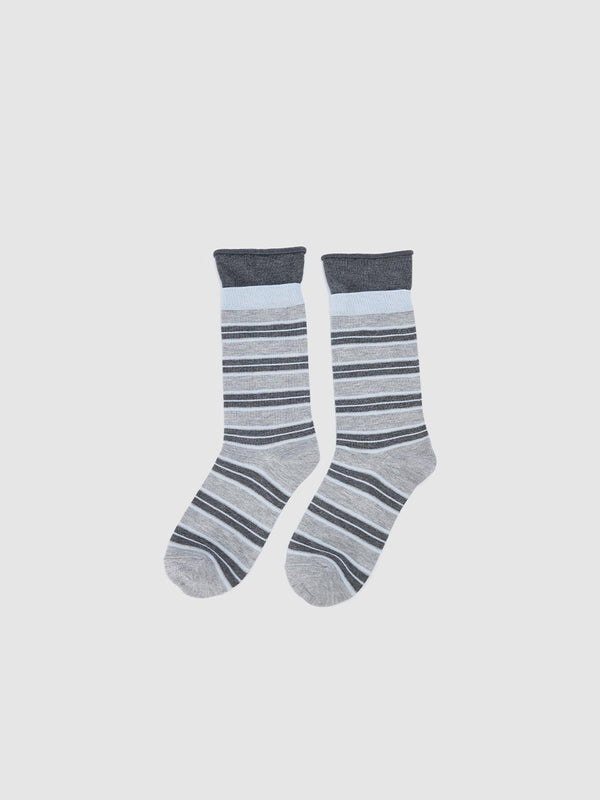 Contrast Stripped Crew Socks