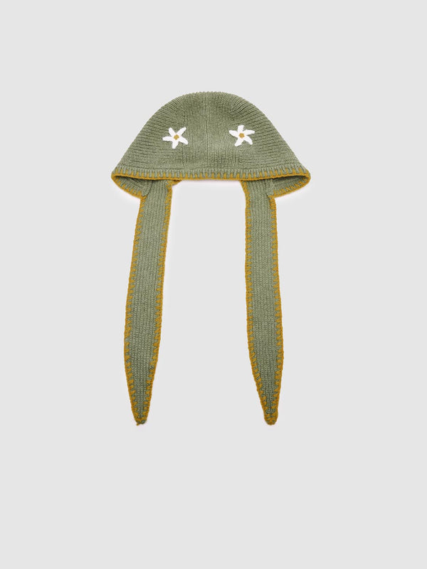 Tie Knitted Bonnet Hat