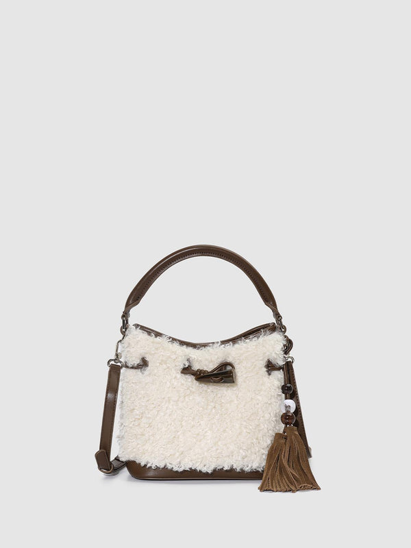 Fluffy Handle Shoulder Bags