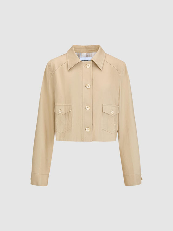 Flap Pockets Button Up Jackets