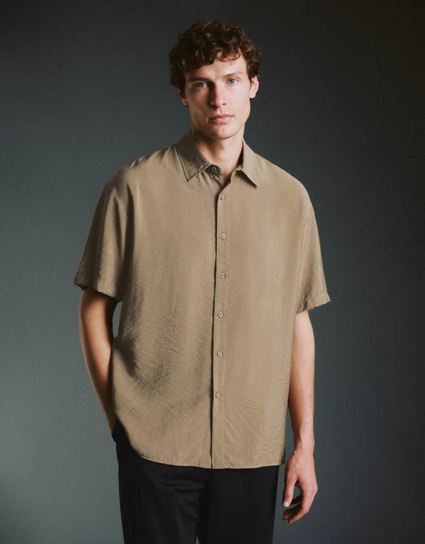 Button Up Loose A-Line Shirt