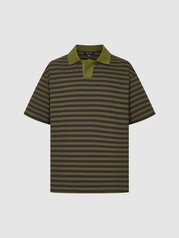 Lapel Striped Polo Shirts
