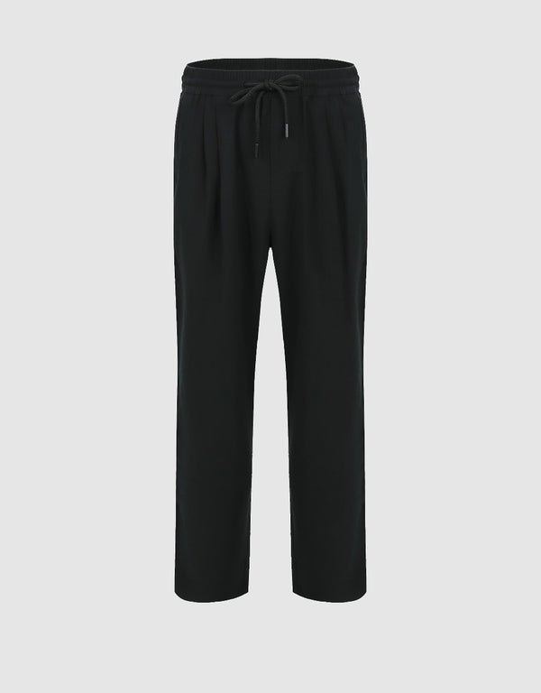 Elastic Waist Straight Pants