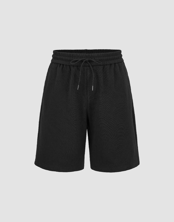 Drawstring Waist Knitted Shorts