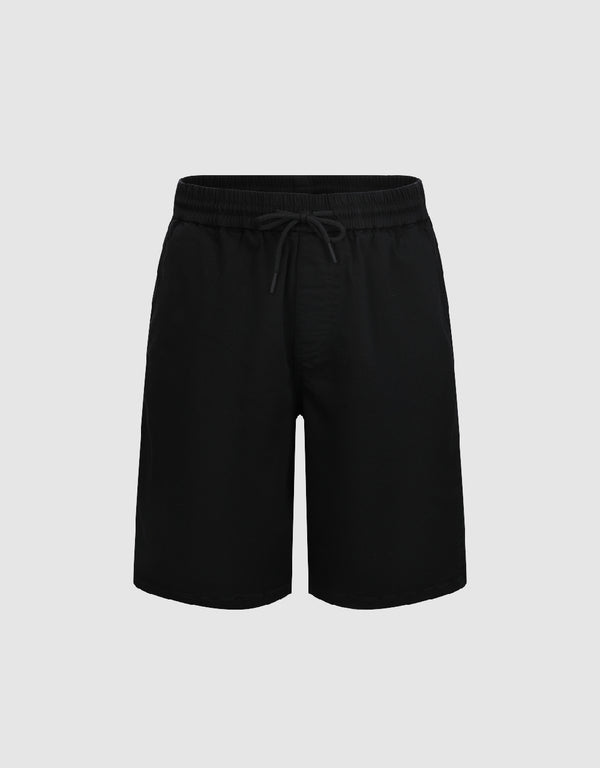 Drawstring Waist Denim Shorts