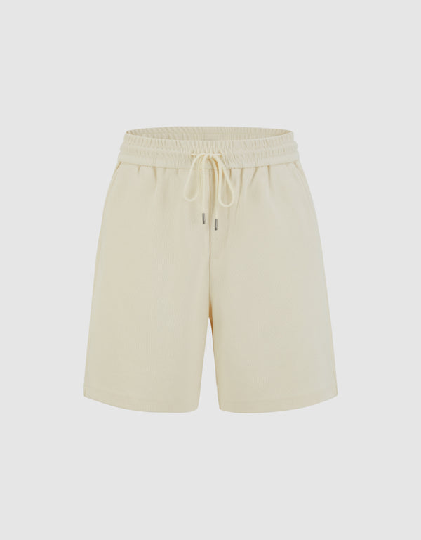 Drawstring Waist Knitted Shorts