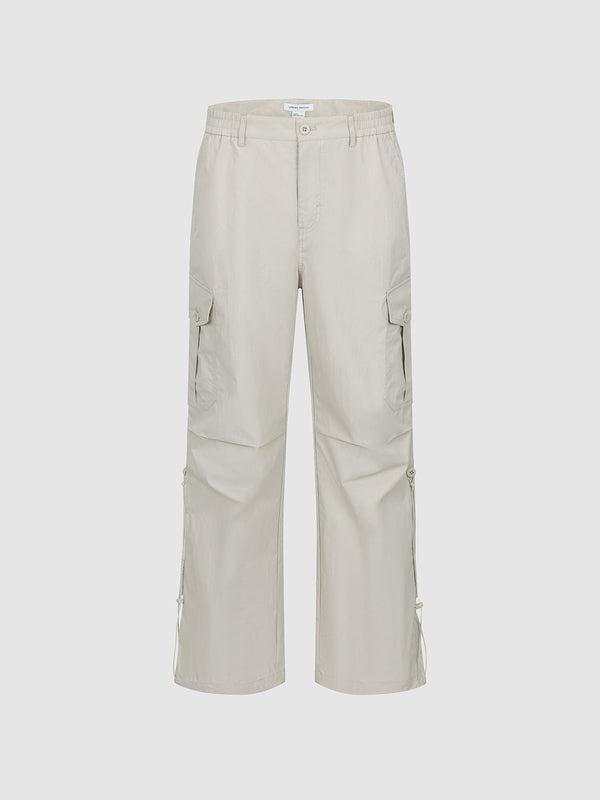 Ruched Wide-Leg Pants