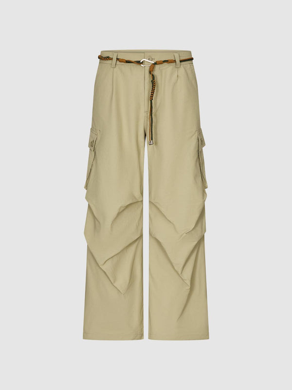 Ruched Wide Leg Cargo Pants