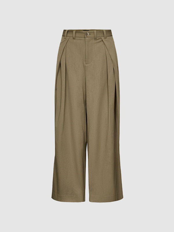 Pleated Tailored Wide Leg Pants