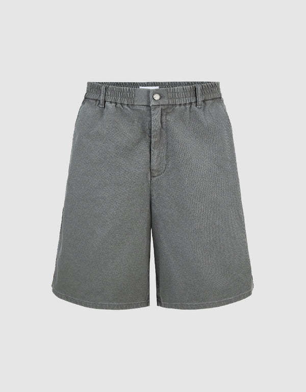 Elastic Waist Denim Shorts