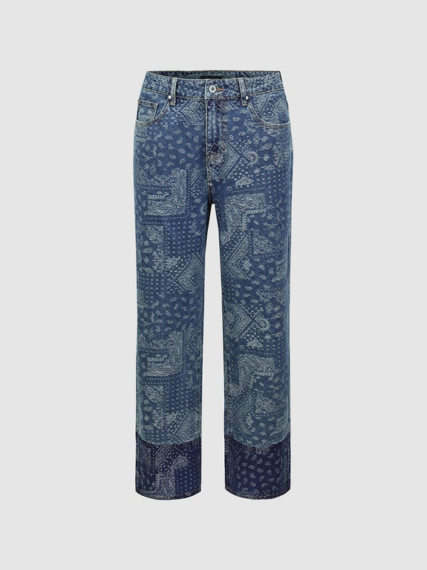 Printed Denim Jeans