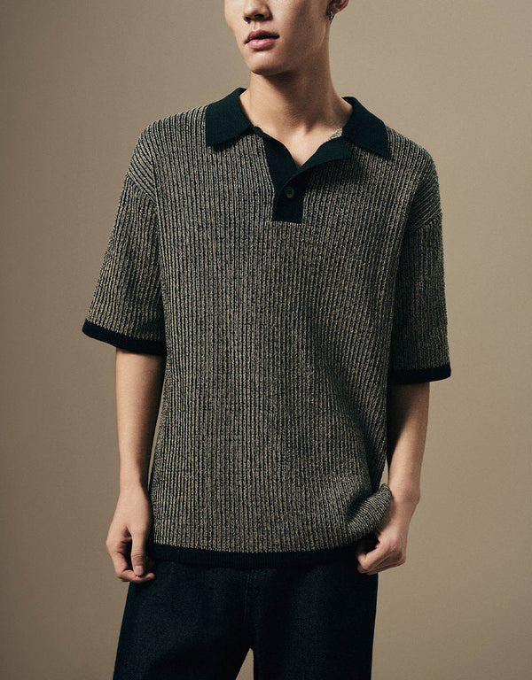 Lapel Knitted T-Shirt