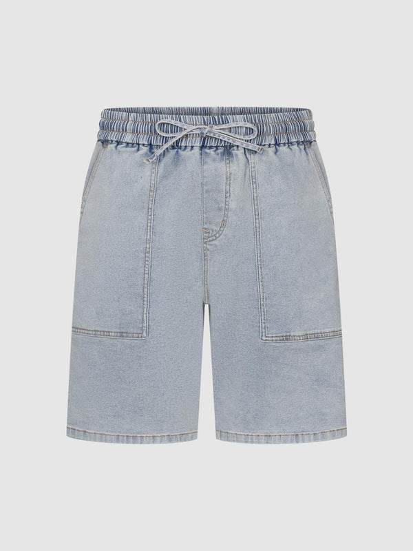 Denim Drawstring Shorts