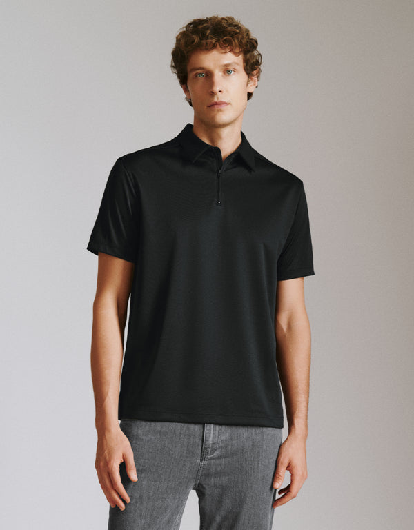 Zip Half Placket Polo Shirt