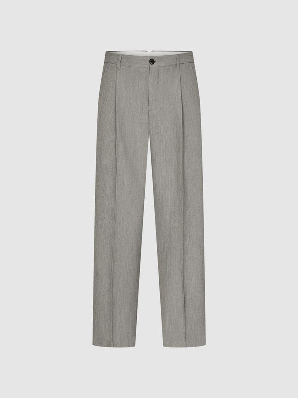 Pleated Straight Leg Tailored Pants