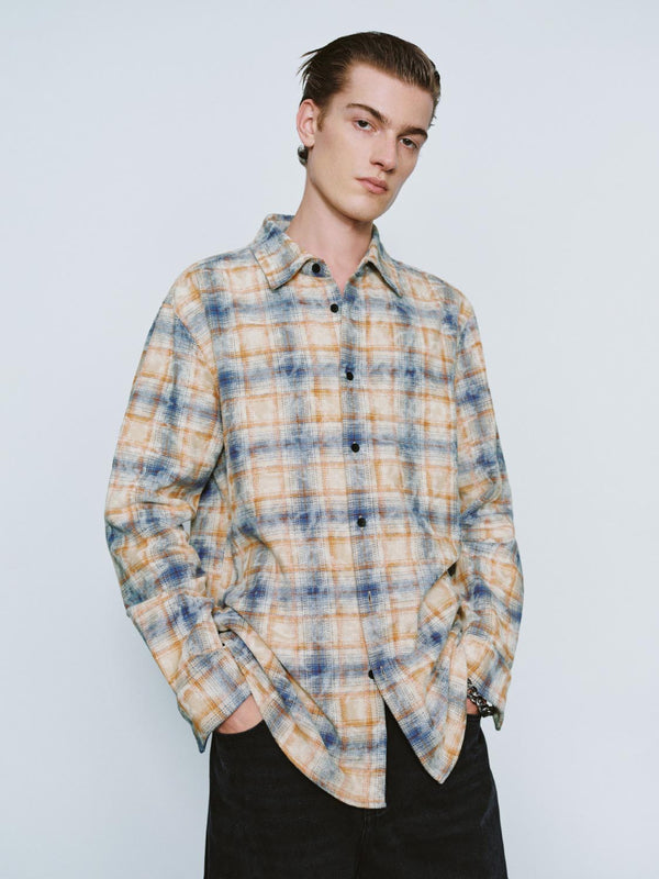 Plaid Loose Button Up Shirts