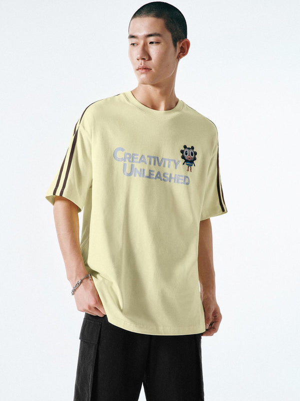 Contrast Trim Printed T-Shirts