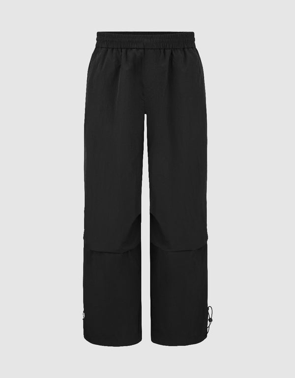 Elastic Waist Straight Pants