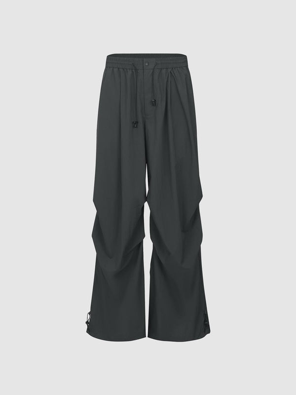 Ruched Wide-Leg Pants