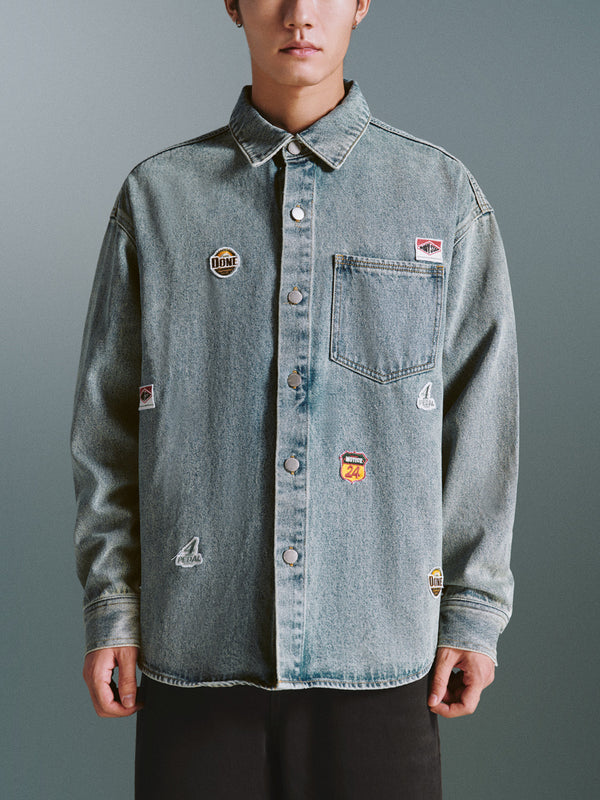 Loose Button Up Denim Shirts