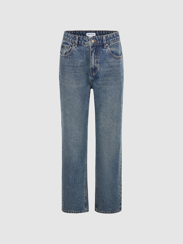 Mid-Length Denim Jeans