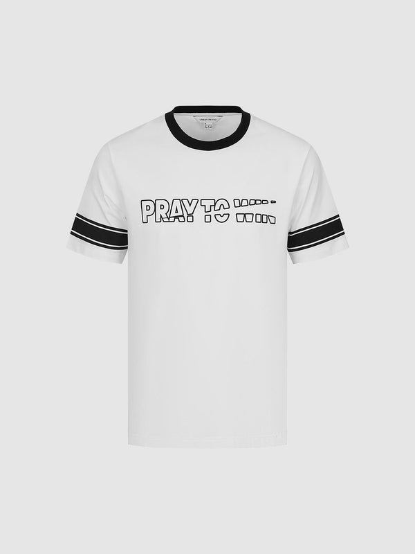 Contrast Hem Crew Neck Printed T-shirts