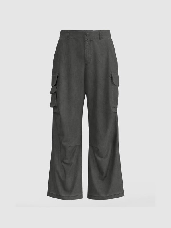 Flap Pocket Wide-Leg Pants