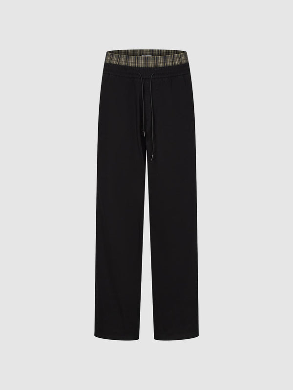 Layered-Design Wide-Leg Pants