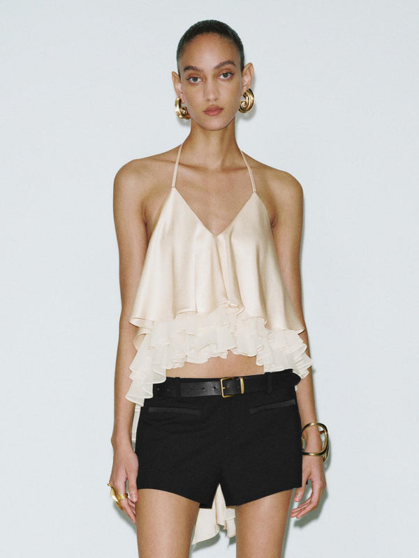 Ruffle Hem Cami Tops