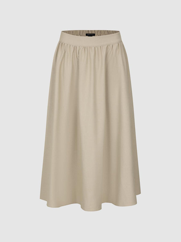 Crinckle Circle A-Line Midi Skirts