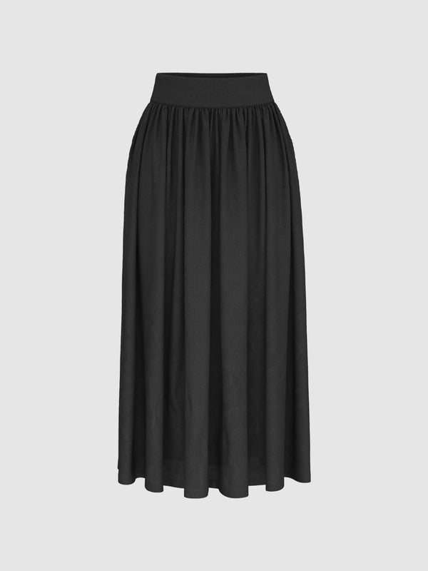 Crinkled A-Line Midi Skirts