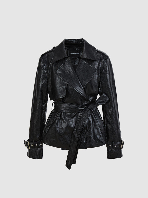 Loose Belted Leather Jackets