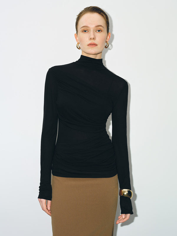 Turtle Neck Skinny T-Shirt