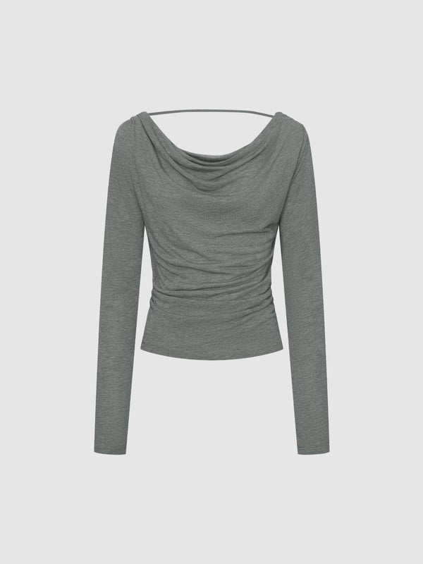 Draped Long Sleeve T-Shirts