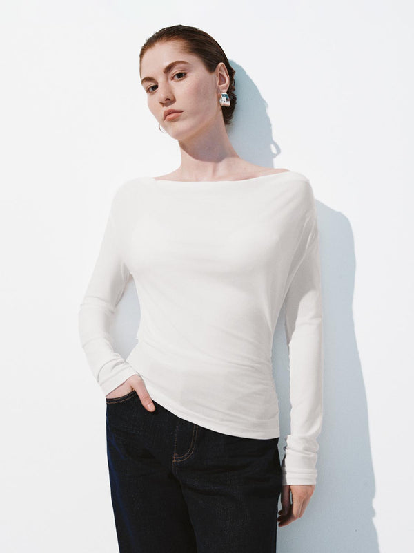 Ruched Long Sleeve T-Shirts