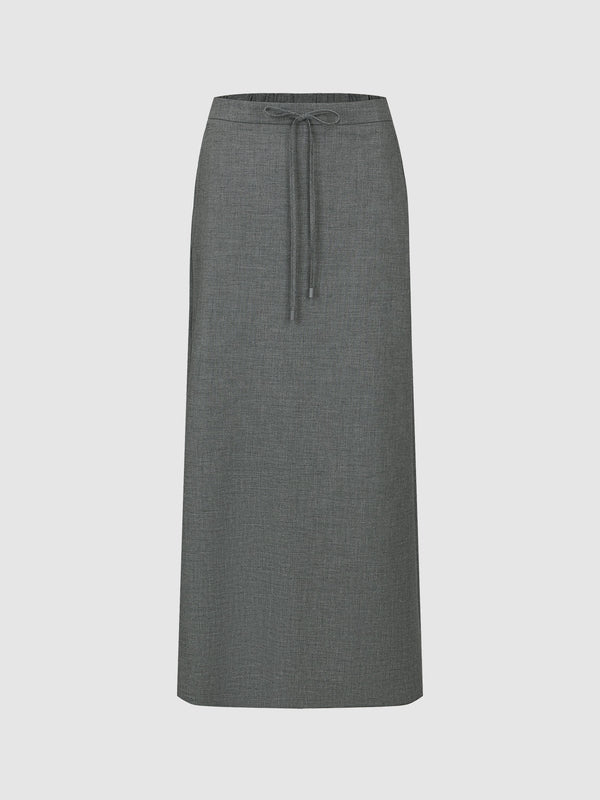 Drawstring Waist Straight Skirt