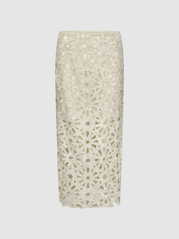 Double Layered Lace Midi Skirts