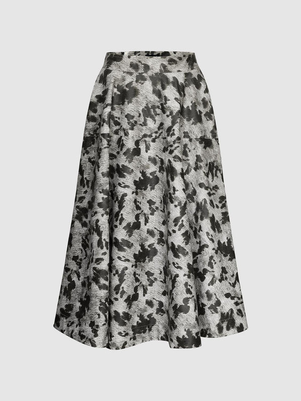 Printed A-Line Midi Skirts