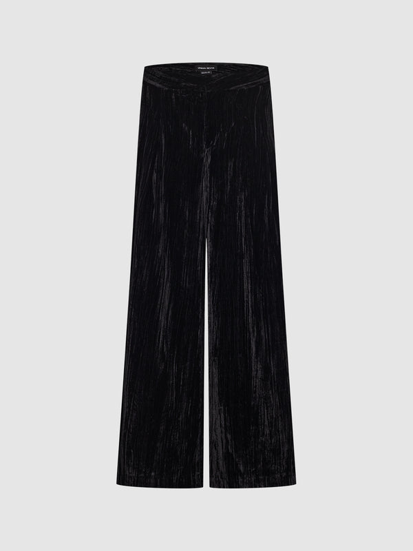 Textured Wide-Leg Pants