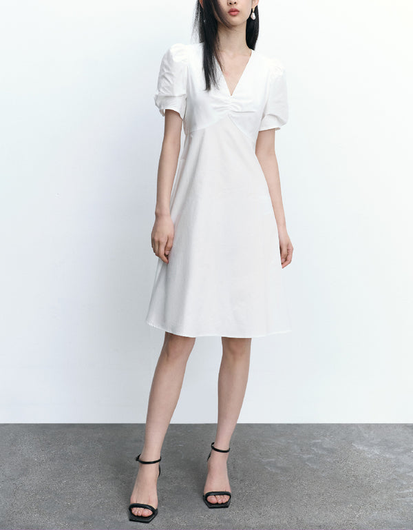 Short Sleeve V-Neck Skinny-Fit Dress