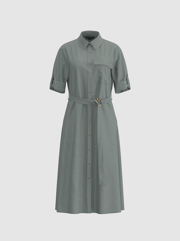 Shirt Collar Straight Dresses