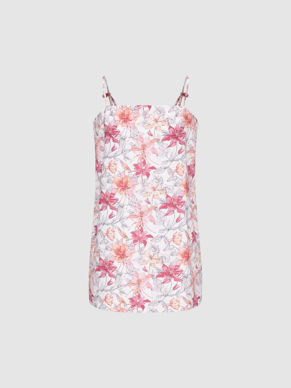 Floral Camisole Straight Dresses