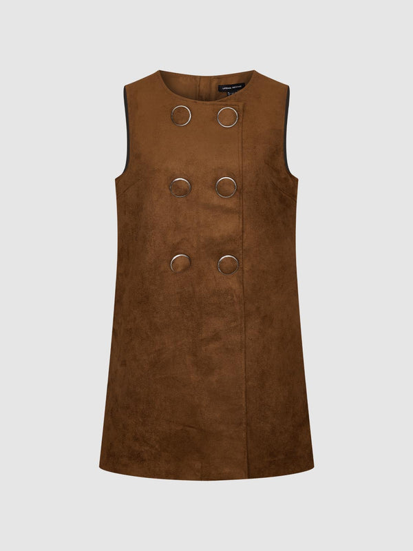Button Décor A-Line Midi Dresses