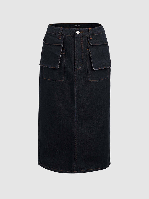 Flap Pocket Denim Skirts